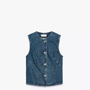 Denim Sleeveless Vest Top by ZARA